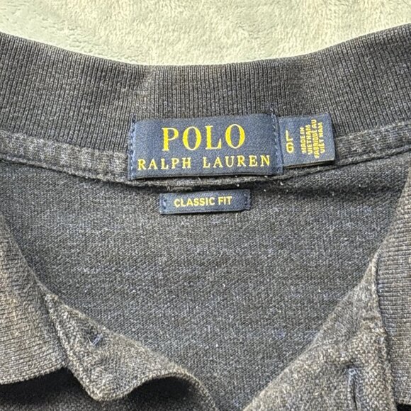 Polo Ralph Lauren Men's Size Large Polo Shirt Classic Fit Navy Blue w/ Logo - Picture 4 of 10